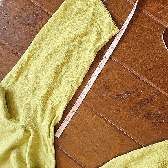 Eileen Fisher V Neck 3/4 Sleeve Green Organic Coton Linen Shirt 2X - Picture 8 of 9